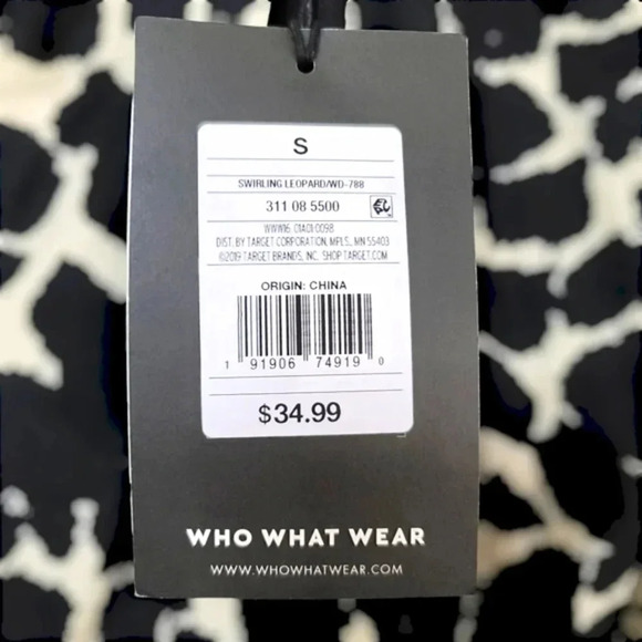 *NWT* Who What Wear Leopard Print Short Puff Sleeve Dress W/pockets Size Small - Picture 10 of 10